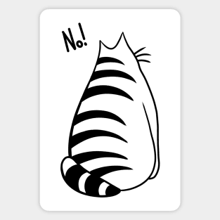 No! Funny cartoon fat cat Magnet